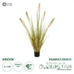 GloboStar® Artificial Garden PAMPAS GRASS 21478 Τεχνητό Διακοσμητικό Φυτό Μπεζ & Πράσινο Πάμπας Μ90 x Π40 x Υ150cm