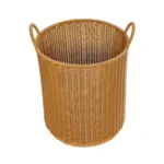 GloboStar® Artificial Garden TORINO 21492 Διακοσμητικό Πλεκτό Καλάθι - Κασπώ Γλάστρα - Flower Pot Μπεζ Φ37cm x Υ52cm - Image 4