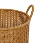 GloboStar® Artificial Garden TORINO 21492 Διακοσμητικό Πλεκτό Καλάθι - Κασπώ Γλάστρα - Flower Pot Μπεζ Φ37cm x Υ52cm - Image 5