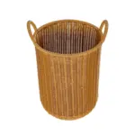 GloboStar® Artificial Garden TORINO 21493 Διακοσμητικό Πλεκτό Καλάθι - Κασπώ Γλάστρα - Flower Pot Μπεζ Φ31cm x Υ47cm - Image 3