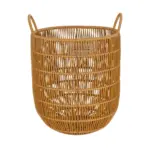 GloboStar® Artificial Garden OSAKA 21494 Διακοσμητικό Πλεκτό Καλάθι - Κασπώ Γλάστρα - Flower Pot Μπεζ Φ30cm x Υ41cm - Image 2