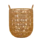 GloboStar® Artificial Garden OSAKA 21494 Διακοσμητικό Πλεκτό Καλάθι - Κασπώ Γλάστρα - Flower Pot Μπεζ Φ30cm x Υ41cm - Image 4