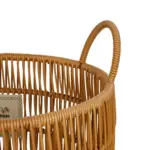 GloboStar® Artificial Garden OSAKA 21494 Διακοσμητικό Πλεκτό Καλάθι - Κασπώ Γλάστρα - Flower Pot Μπεζ Φ30cm x Υ41cm - Image 5