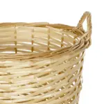 GloboStar® Artificial Garden ARIZONA 21503 Διακοσμητικό Πλεκτό Καλάθι - Κασπώ Γλάστρα - Flower Pot Μπεζ Φ36 x Υ38cm - Image 5