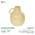 GloboStar® Artificial Garden SCHEELITE 21507 Διακοσμητικό Κεραμικό Βάζo Μπέζ Φ15 x Υ17 cm