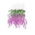 GloboStar® Artificial Garden PURPLE WISTERIA FLOWER BRANCH 21510 Σετ 12 Τεχνητά Διακοσμητικά κλαδιά Βιστέριας Μωβ Φ45 x Υ120cm - Image 2