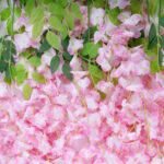 GloboStar® Artificial Garden PALE PINK WISTERIA FLOWER BRANCH 21511 Σετ 12 Τεχνητά Διακοσμητικά κλαδιά Βιστέριας Απαλό Ροζ Φ45 x Υ120cm - Image 4