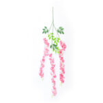 GloboStar® Artificial Garden HOT PINK WISTERIA FLOWER BRANCH 21512 Σετ 12 Τεχνητά Διακοσμητικά κλαδιά Βιστέριας Έντονο Ροζ Φ45 x Υ120cm - Image 3