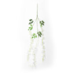 GloboStar® Artificial Garden WHITE WISTERIA FLOWER BRANCH 21513 Σετ 12 Τεχνητά Διακοσμητικά κλαδιά Βιστέριας Λευκό Φ45 x Υ120cm - Image 3