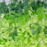 GloboStar® Artificial Garden GREEN WISTERIA FLOWER BRANCH 21514 Σετ 12 Τεχνητά Διακοσμητικά κλαδιά Βιστέριας Πράσινο Φ45 x Υ120cm - Image 4
