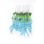 GloboStar® Artificial Garden BLUE WISTERIA FLOWER BRANCH 21515 Σετ 12 Τεχνητά Διακοσμητικά κλαδιά Βιστέριας Μπλέ Φ45 x Υ120cm - Image 2