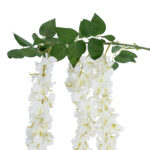 GloboStar® Artificial Garden WHITE WISTERIA FLOWER BRANCH 21516 Τεχνητό Διακοσμητικό κλαδί Βιστέρια Λευκό Φ45 x Υ164cm - Image 3