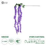 GloboStar® Artificial Garden PURPLE WISTERIA FLOWER BRANCH 21517 Τεχνητό Διακοσμητικό κλαδί Βιστέρια Μωβ Φ45 x Υ164cm
