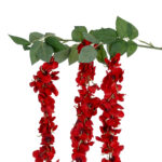 GloboStar® Artificial Garden RED WISTERIA FLOWER BRANCH 21519 Τεχνητό Διακοσμητικό κλαδί Βιστέρια Κόκκινο Φ45 x Υ164cm - Image 3