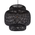 GLOBOSTAR® MALDIVES 00579 Boho Κρεμαστό Φωτιστικό Οροφής με Ντουί 1 x E27 AC 220-240V IP20 - Μαύρο - Μ56 x Π56 x Y54cm - Image 2