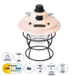 GloboStar® 85696 Αυτόνομο Φανάρι Camping LED 4W USB 2.0 με Επαναφορτιζόμενη Μπαταρία 1 x 18650 2000mAh Li-ion Power Bank IP20 Dimmable Ροζ με Διάφανο Γυαλί CCT Εναλλαγή Φωτισμού μέσω On/Off All In One Ψυχρό 6000K+Φυσικό 4500K+Θερμό 2700K Φ13.5 x Υ17.5cm - Image 2