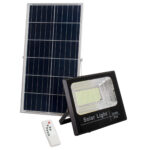 GLOBOSTAR® HERMES 71558 Προβολέας με IR Ασύρματο Χειριστήριο LED 200W 10000lm 120° DC 5V με Φωτοβολταϊκό Panel 5V 20W & Επαναφορτιζόμενη Μπαταρία Li-ion 3.2V 20000mAh Αδιάβροχο IP66 Ψυχρό Λευκό 6000K Dimmable - Sanan SMD Chip - Μαύρο - Μ35 x Π29 x Υ7.5cm - 2 Χρόνια Εγγύηση - Image 2