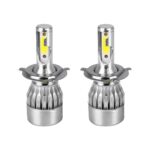GLOBOSTAR® LEDKITC6 82002 Λάμπα H4 LED 24W/48W 3600lm/7200lm 360° DC 12-24V Αδιάβροχο IP65 Ψυχρό Λευκό 6000K - CREE COB Chip - Μ3.5 x Π3.5 x Υ9.5cm - Πακέτο 2 Τεμαχίων - 1 Χρόνο Εγγύηση