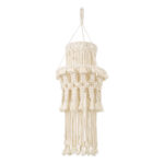 GloboStar® 36200 ETHIOPIA Boho Καπέλο Φωτιστικού- Μακραμέ Πλεκτό Χειροποίητο Μπεζ Βαμβακερό Νήμα - Μ30 x Π30 x Υ90cm - Image 2