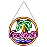 GloboStar® 85851 Φωτιστικό Ταμπέλα Φωτεινή Επιγραφή NEON LED Σήμανσης COCKTAILS 30W AC 230V με Διακόπτη On/Off Ροζ - Γαλάζιο - Κίτρινο - Πράσινο - Image 2