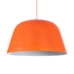 GLOBOSTAR® UPVALE 01283 Μοντέρνο Κρεμαστό Φωτιστικό Οροφής με Ντουί 1 x E27 AC 220-240V IP20 - Πορτοκαλί & Λευκό - Μ40 x Π40 x Υ24cm - Image 2