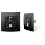 Geyer Μαύρη ματ πρίζα δικτύου CAT5 - Image 3