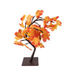 GLOBOSTAR® TREEDECO 71586 Μοντέρνο Επιτραπέζιο Φωτιστικό Πορτατίφ LED 2W 100lm 200° DC 5V με USB 2.0 IP20 Θερμό Λευκό 2700K - Πορτοκαλί & Καφέ - Μ30 x Π30 x Υ41cm - 2 Χρόνια Εγγύηση - Image 2