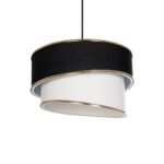 GLOBOSTAR® SONIA 203-0120 Μοντέρνο Κρεμαστό Φωτιστικό Οροφής με Ντουί 1 x E27 AC 220-240V IP20 - Μαύρο & Λευκό - Μ30 x Π30 x Υ24cm - Image 2