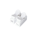 GloboStar® FAST-CONNECT 69905 Διπλή Κλέμα Ταχείας Σύνδεσης & Διακλάδωσης Καλωδίων - 2 x Είσοδοι & 2 x Έξοδοι με Συμβατή Διατομή Καλωδίων 0.2mm² έως 1mm² - 250V 2A Max - Μ2 x Π1.7 x Υ1.3cm - Λευκό - Πακέτο 20 Τεμαχίων - 5 Years Warranty - Image 2