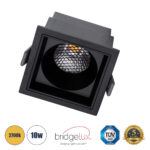 GLOBOSTAR® PLUTO-M 60275 Χωνευτό Downlight Σποτ με Honeycomb Anti Glare Reflector LED 10W 1250lm 38° AC 220-240V IP20 Θερμό Λευκό 2700K - Bridgelux COB Chip & TÜV SÜD Driver - Μαύρο Ματ - Μ8.4 x Π8.4 x Υ5.9cm / Q7.5 x 7.5cm - 5 Χρόνια Εγγύηση - Image 2