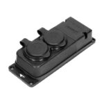 Redpoint 13165 ΠΟΛΥΠΡΙΖΟ ΣΤΕΓΑΝΟ ΧΩΡΙΣ ΚΑΛΩΔΙΟ 2 ΘΕΣΕΩΝ IP44 ΜΑΥΡΟ ORNO - Image 3