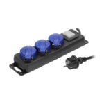Redpoint 13192 (13296) ΠΟΛΥΠΡΙΖΟ ΣΤΕΓΑΝΟ 3 ΘΕΣΕΩΝ ΜΕ ΔΙΑΚΟΠΤΗ + 5 ΜΕΤΡΑ ΚΑΛΩΔΙΟ H05RR-F 3G1.5 ΜΑΥΡΟ IP44 ORNO - Image 2