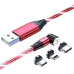Redpoint ΜΑΓΝΗΤΙΚΟ ΚΑΛΩΔΙΟ USB ΦΩΤΙΖΟΜΕΝΟ 3 ΣΕ 1 (A ΣΕ C, MICRO, LIGHTNING) 1m ΚΟΚΚΙΝΟ (ΠΡΟΕΛΕΥΣΗ ΚΙΝΑ) - Image 3