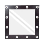 GloboStar® MAKEUP MIRROR-80x80-2 Μοντέρνος Καθρέπτης Μακιγιάζ με Πλαίσιο Φυσικού Ξύλου με Διακόπτη On/Off 12 x E27 AC220-240V - Μ80 x Π7 x Υ80cm - Καφέ Wenge - Image 4