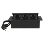 Redpoint 9033 ΜΑΥΡΟ ΠΟΛΥΠΡΙΖΟ ΓΡΑΦΕΙΟΥ ΧΩΝΕΥΤΟ ΜΕ ΚΑΠΑΚΙ 3 ΣΟΥΚΟ + ΚΑΛΩΔΙΟ 1,5m ΜΕ ΦΙΣ ORNO - Image 3