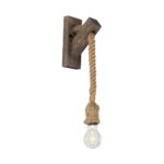 GLOBOSTAR® KENSI 00878 Boho Φωτιστικό Τοίχου - Απλίκα με Ντουί 1 x E27 AC 220-240V IP20 - Καφέ & Μπεζ - Μ7 x Π15 x Υ38cm - Image 2