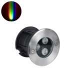 GloboStar® UNDERGROUND-FANI S-90981 Χωνευτό Φωτιστικό Σποτ Δαπέδου LED 12W 1020lm 60° DC 24V Αδιάβροχο IP68 Φ10 x Υ7.5cm RGBW DMX512 - Ανοξείδωτο Ατσάλι - Image 2