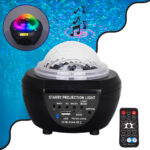 GloboStar® 79603 Μαύρο Επιτραπέζιο Διακοσμητικό Φωτιστικό Ειδικών Εφε NIGHT SKY GALAXY 3D LED 10W DC 5V 2200mAh Επαναφορτιζόμενο με Bluetooth Speaker - Sound Activated - Καλώδιο Τροφοδοσίας USB και Ασύρματο Χειριστήριο RF 2.4Ghz Πολύχρωμo RGB Dimmable - Image 2