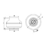 Redpoint (NEO) WK BLDC ΕΞΑΕΡΙΣΤΗΡΑΣ ΑΕΡΑΓΩΓΟΥ ΜΕΤΑΛ. ΦΥΓΟΚΕΝΤΡΙΚΟΣ ΜΕ ΡΟΥΛΕΜΑΝ+DIMMER Φ200 80W ΜΑΥΡΟΣ DOSPEL - Image 3