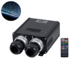 GloboStar® 78566 Μηχανή Οπτικής Ίνας Διπλής Κεφαλής - Fiber Optic Light Machine Double Head LED 45W AC 220-240V με Ασύρματο Χειριστήριο RF 2.4Ghz Μ16 x Π26 x Υ8.5cm RGB - 2 Years Warranty - Image 2