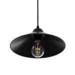 GLOBOSTAR® FONTE 203-0080 Μοντέρνο Κρεμαστό Φωτιστικό Οροφής με Ντουί 1 x E27 AC 220-240V IP20 - Μαύρο - Μ25.5 x Π25.5 x Υ10cm - Image 6