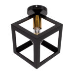 GLOBOSTAR® CUBE 00799 Μοντέρνο Φωτιστικό Οροφής με Ντουί 1 x E27 AC 220-240V IP20 - Μαύρο & Χρυσό - Μ25 x Π25 x Υ25cm - Image 2