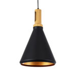 GLOBOSTAR® CALYPSO 01334-C Μοντέρνο Κρεμαστό Φωτιστικό Οροφής με Ντουί 1 x E27 AC 220-240V IP20 - Μαύρο & Μπρούτζινο  - Μ25 x Π25 x Υ40cm - Image 2