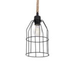 GLOBOSTAR® TALAH 203-0009 Vintage Κρεμαστό Φωτιστικό Οροφής με Ντουί 1 x E27 AC 220-240V IP20 - Μαύρο & Μπεζ - Μ15.5 x Π15.5 x Υ30cm - Image 2
