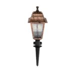 GloboStar® SOLME 203-0218 Vintage Καρφωτό Φωτιστικό Φαναράκι Μονόφωτο 1 x E27 IP44 Χάλκινο & Διάφανο Πλαστικό - Μ22 x Π22 x Υ35cm - Image 2
