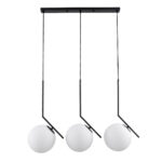GLOBOSTAR® MONROE 00954 Μοντέρνο Κρεμαστό Φωτιστικό Οροφής με Ντουί 3 x E27 AC 220-240V IP20 - Μαύρο & Λευκό - Μ74 x Π25 x Υ50cm - Image 2