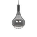 GLOBOSTAR® ΤΟΝΕ 206-0034 Μοντέρνο Κρεμαστό Φωτιστικό Οροφής με Ντουί 1 x E27 AC 220-240V IP20 - Μαύρο Φιμέ - Μ20 x Π20 x Υ36cm - Image 2