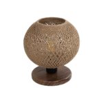 GLOBOSTAR® BOWL 204-0087 Μοντέρνο Επιτραπέζιο Φωτιστικό Πορτατίφ με Ντουί 1 x E27 AC 220-240V IP20 - Καφέ & Μπεζ - Μ22 x Π22 x Υ23cm - Image 2