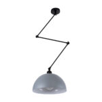 GLOBOSTAR® LOTUS 00937 Μοντέρνο Φωτιστικό Οροφής με Ντουί 1 x E27 AC 220-240V IP20 - Γκρι & Μαύρο - Μ30 x Π30 x Υ21cm - Image 2