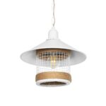 GLOBOSTAR® GLORA 201-0089 Vintage Κρεμαστό Φωτιστικό Οροφής με Ντουί 1 x E27 AC 220-240V IP20 - Λευκο & Μπεζ - Μ30 x Π30 x Υ29cm - Image 2